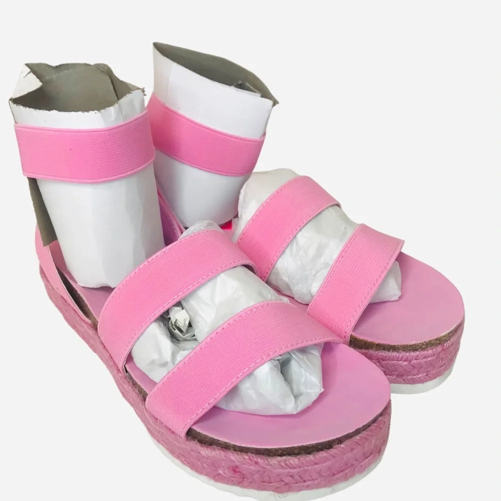 Steve Madden Girls Kimmie Espadrille Wedge Sandal Pink Kids Size 3